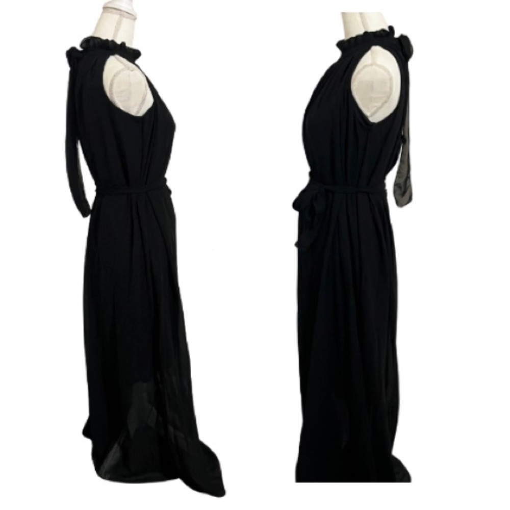 Elegant Black Halter Maxi Dress - Picture 2 of 8